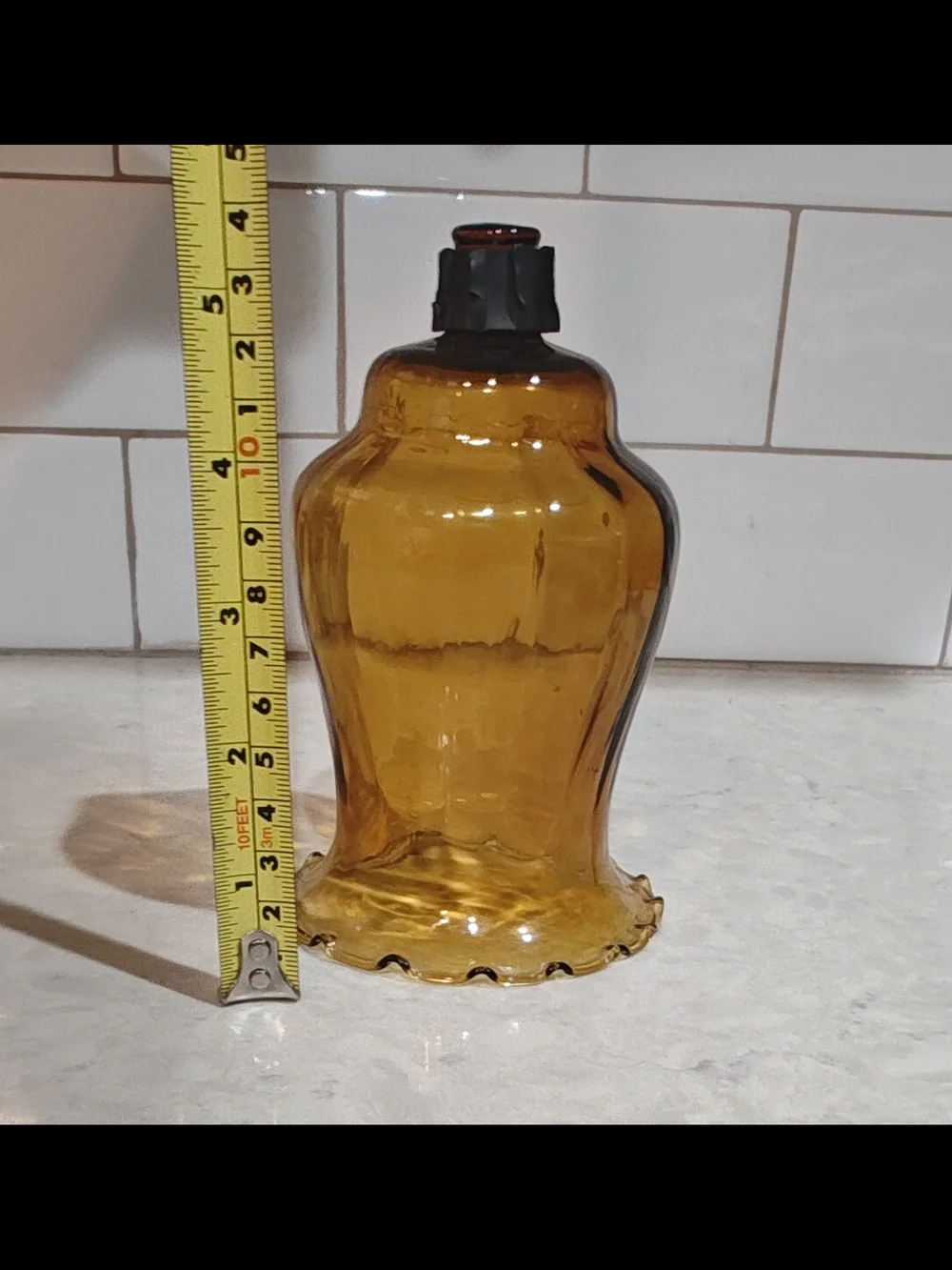 Vintage Homco Peg Votive Tulip Candle Holder Sconce Amber Glass Honeycomb 5-1/4